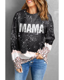Azura Exchange Leopard Trim Pullover Sweatshirt - L