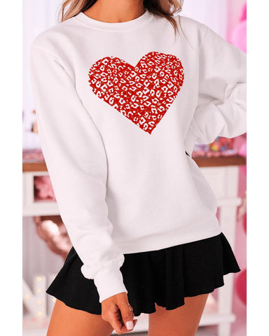 Azura Exchange Heart Graphic Pullover Sweatshirt - S