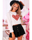 Azura Exchange Heart Graphic Pullover Sweatshirt - S