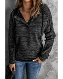 Azura Exchange Button Snap Neck Pullover Hoodie - S