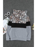 Azura Exchange Leopard Splicing Kangaroo Hoodie - M