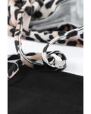 Azura Exchange Leopard Splicing Kangaroo Pocket Hoodie - M