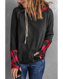 Azura Exchange Plaid Double Hoods Thumb Hole Hoodie - XL