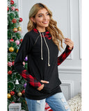 Azura Exchange Plaid Double Hoods Thumb Hole Hoodie - XL