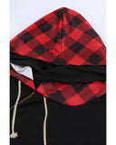 Azura Exchange Plaid Double Hoods Thumb Hole Hoodie - XL