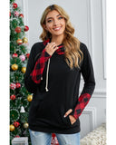 Azura Exchange Plaid Double Hoods Thumb Hole Hoodie - XL
