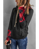 Azura Exchange Plaid Double Hoods Thumb Hole Hoodie - XL