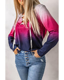 Azura Exchange Gradient Lace Up Hoodie - M