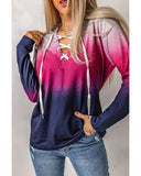 Azura Exchange Gradient Lace Up Hoodie - M