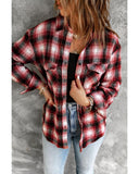 Azura Exchange Plaid Shacket with Buttons Pockets - S