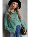 Azura Exchange Buttoned Corduroy Shirt with Pockets - S
