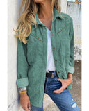 Azura Exchange Buttoned Corduroy Shirt with Pockets - S