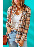 Azura Exchange Plaid Print Buttoned Shirt - S