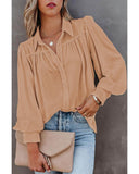Azura Exchange Button-up Loose Long Sleeve Shirt - M
