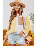 Azura Exchange Textured Color Block Long Sleeve Shirt with Pocket - S