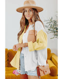 Azura Exchange Textured Color Block Long Sleeve Shirt with Pocket - S