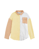 Azura Exchange Textured Color Block Long Sleeve Shirt with Pocket - S