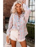 Azura Exchange Plaid Pattern Long Sleeve Shirt with Collared Neckline - 2XL