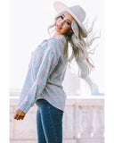 Azura Exchange Plaid Pattern Long Sleeve Shirt with Collared Neckline - 2XL