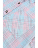 Azura Exchange Plaid Pattern Long Sleeve Shirt with Collared Neckline - 2XL