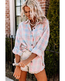 Azura Exchange Plaid Pattern Long Sleeve Shirt with Collared Neckline - 2XL