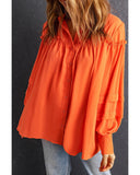 Azura Exchange Frill Trim Puff Sleeve Shirt - S