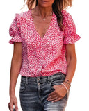 Azura Exchange Buttoned Ruffle Sleeve Shirt - M