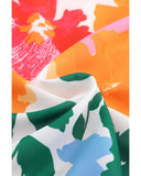 Azura Exchange Floral Print Ruffle Trim Puff Sleeve Shirt - XL