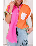 Azura Exchange Colorblock Short Sleeves Shirt - XL