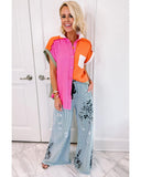 Azura Exchange Colorblock Short Sleeves Shirt - XL