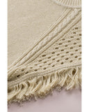 Azura Exchange Fringed Short Sleeves Sweater - XL