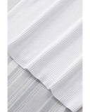 Azura Exchange Ribbed Knit Square Neck Short Sleeve Top - M