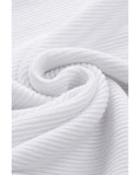 Azura Exchange Ribbed Knit Square Neck Short Sleeve Top - M