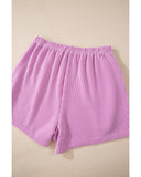 Phalaenopsis Corded Knit Long Sleeve Top and High Waist Shorts Set - S