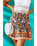 Azura Exchange Floral Print A-line Mini Skirt - S