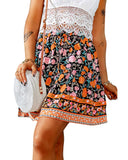 Azura Exchange Floral Print A-line Mini Skirt - S