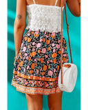 Azura Exchange Floral Print A-line Mini Skirt - S