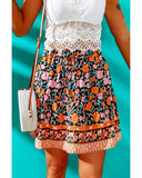 Azura Exchange Floral Print A-line Mini Skirt - S