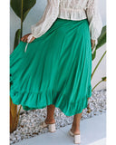 Azura Exchange Asymmetric Flounce Belted Maxi Skirt - L