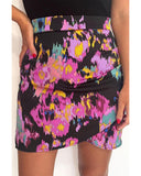 Azura Exchange Abstract Print Wrap Hem Mini Skirt - L
