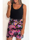 Azura Exchange Abstract Print Wrap Hem Mini Skirt - L