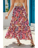 Azura Exchange Boho Floral Print High Waist Maxi Skirt - XL
