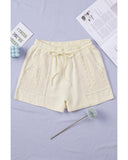 Azura Exchange Drawstring Waist Crochet Detail Shorts - S