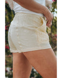 Azura Exchange Drawstring Waist Crochet Detail Shorts - S