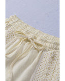 Azura Exchange Drawstring Waist Crochet Detail Shorts - S