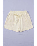 Azura Exchange Drawstring Waist Crochet Detail Shorts - S