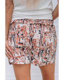 Azura Exchange Dazzling Print Ruffle Trim Drawstring Shorts - S