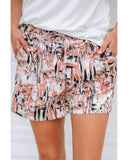 Azura Exchange Dazzling Print Ruffle Trim Drawstring Shorts - S