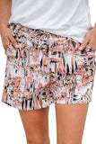 Azura Exchange Dazzling Print Ruffle Trim Drawstring Shorts - S