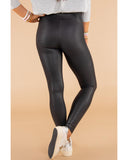 Black Faux Leather Skinny Leggings - XL